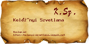 Kelényi Szvetlana névjegykártya